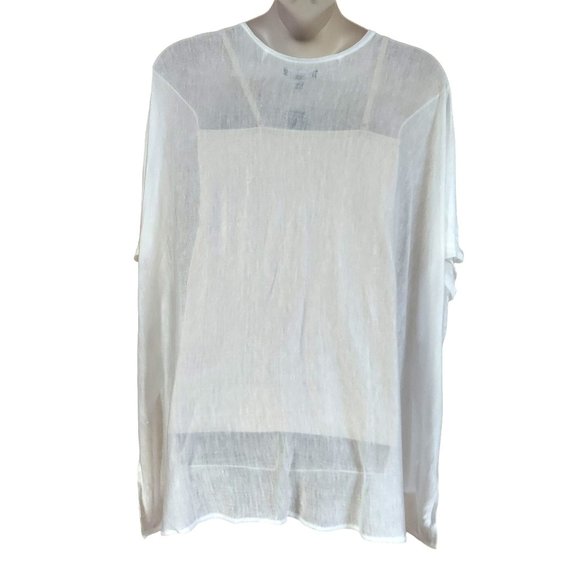 ☆☆SOLD☆☆ I.n.c. International Concepts Sheer White Knit Open Cascading Kimono - Picture 3 of 8